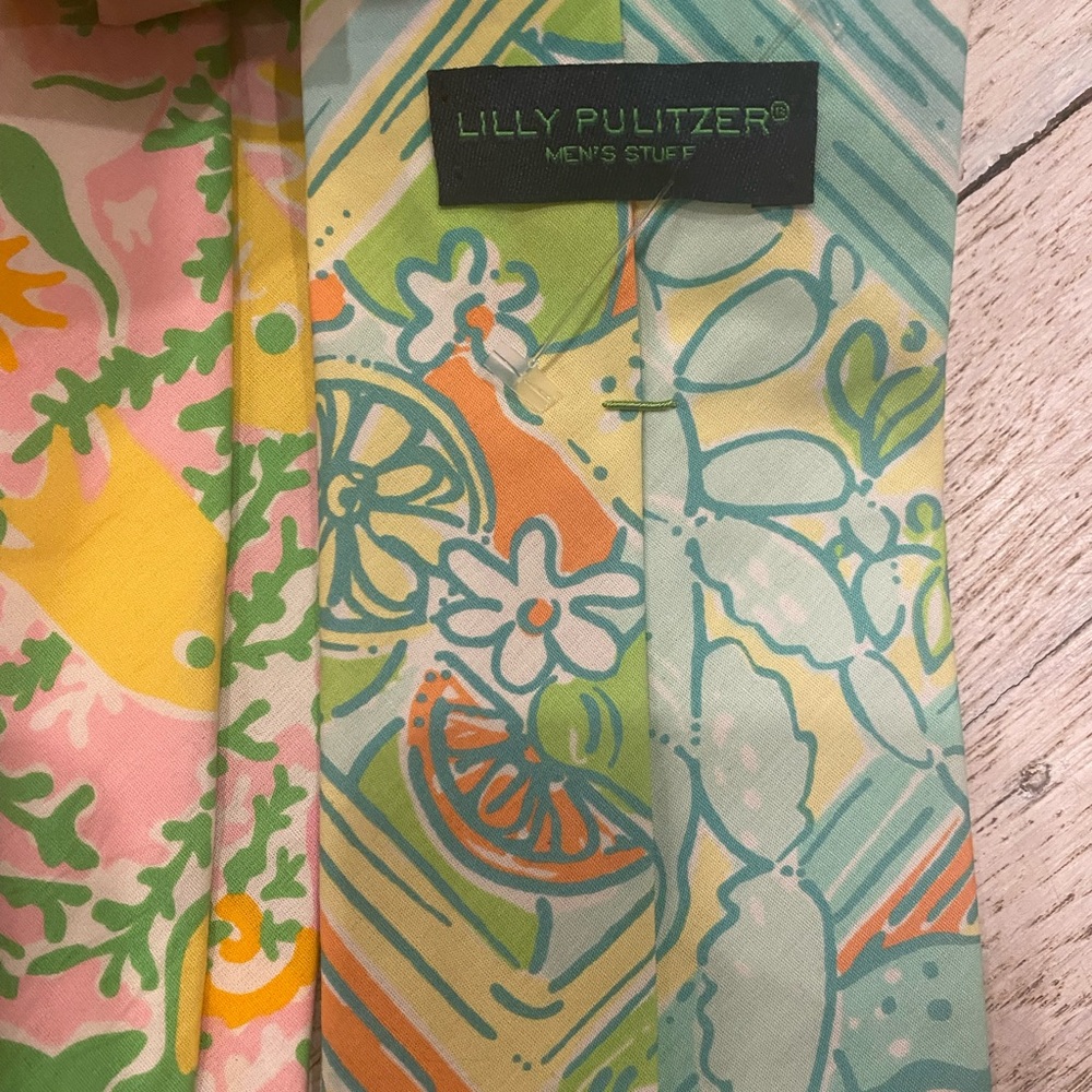 Lilly Pulitzer UNISEX SPRING floral print ties handmade via palm beach ATTIRE - Picture 12 of 16